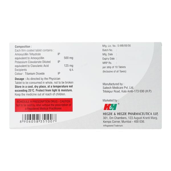 Hhamclav 625mg Tablet 10'S