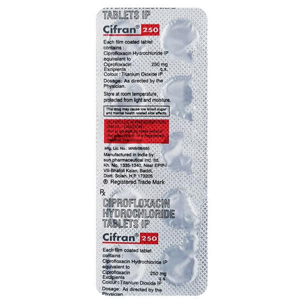 Cifran 250mg Tablet 10'S