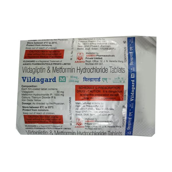 VILDAGARD M 50/1000mg Tablet 15's