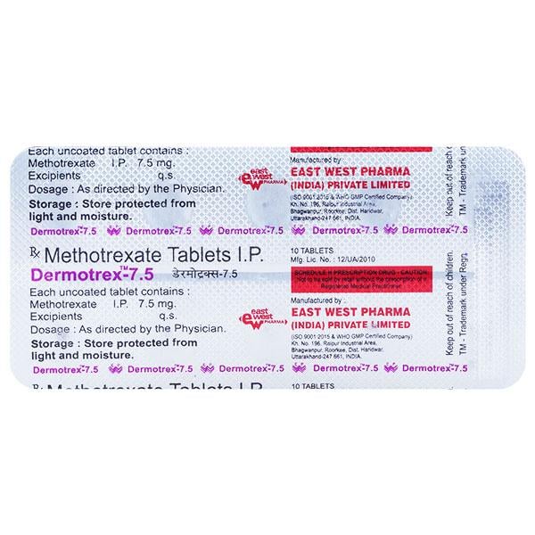 Dermotrex 7.5mg Tablet 10'S