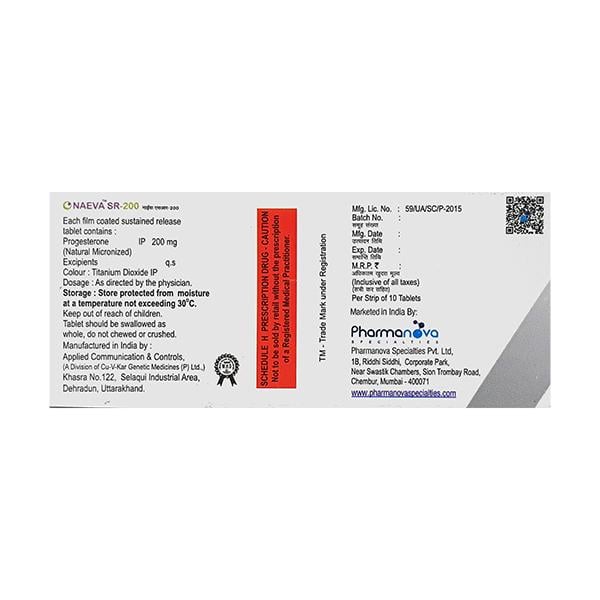 NAEVA SR 200mg Tablet 10's - Global Surgicals