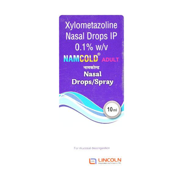 NAM Cold Adult 0.1% Nasal Drops 10ml - Global Surgicals
