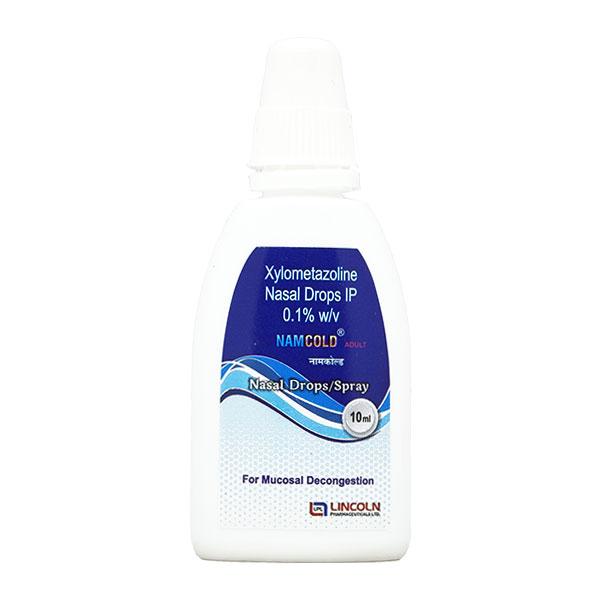 NAM Cold Adult 0.1% Nasal Drops 10ml - Global Surgicals