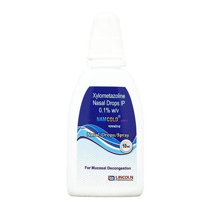 NAM Cold Adult 0.1% Nasal Drops 10ml - Global Surgicals