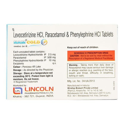 Nam Cold Lp Tablet 10's - Global Surgicals