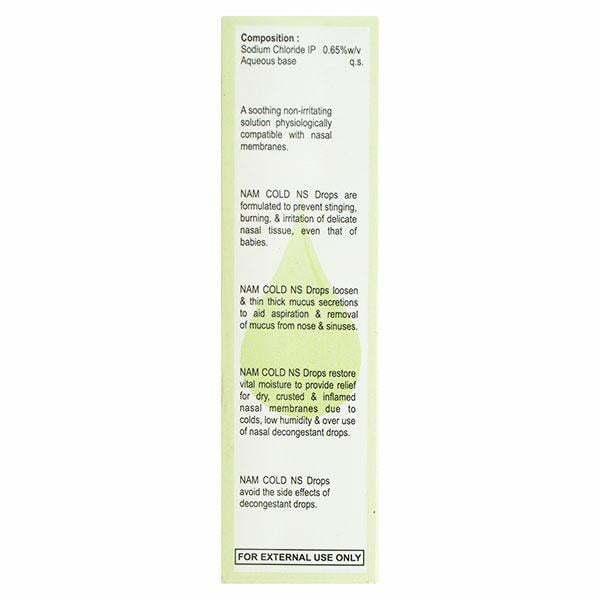 Nam Cold NS Nasal Drops 10ml - Global Surgicals