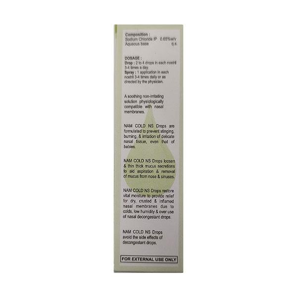 NAM COLD NS Nasal Drops 20ml - Global Surgicals