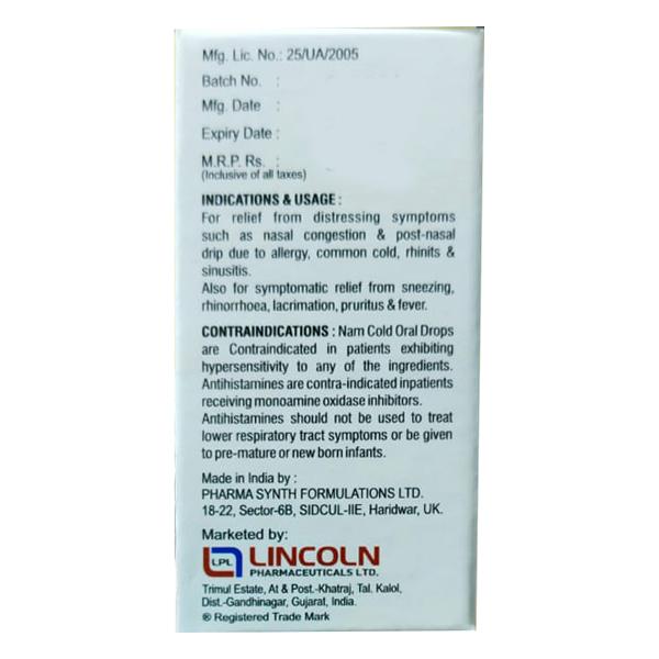 NAM Cold Paediatric Oral Drops 15ml - Global Surgicals