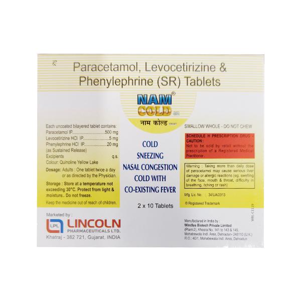 NAM COLD Tablet 10's - Global Surgicals