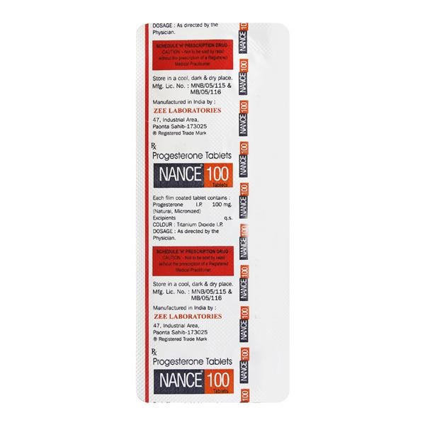 NANCE 100mg Tablet 10's - Global Surgicals
