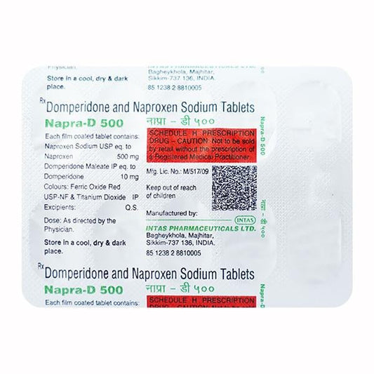 Napra D 500mg Tablet 10'S - Global Surgicals
