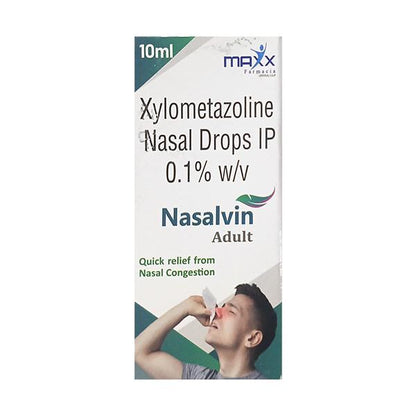 NASALVIN ADULT Nasal Drops 10ml - Global Surgicals