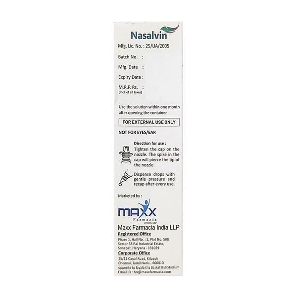 NASALVIN ADULT Nasal Drops 10ml - Global Surgicals
