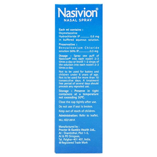 Nasivion Adult Classic Nasal Spray 10ml - Global Surgicals