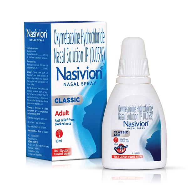 Nasivion Adult Classic Nasal Spray 10ml - Global Surgicals