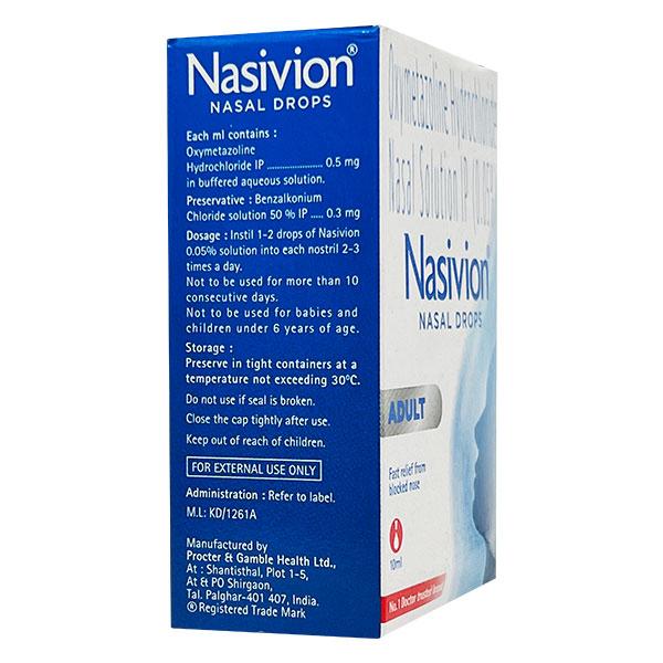 Nasivion Adult Nasal Drops 10ml - Global Surgicals