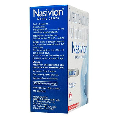 Nasivion Adult Nasal Drops 10ml - Global Surgicals