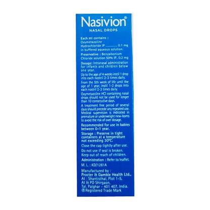 Nasivion Mini Baby Drops 10ml - Global Surgicals