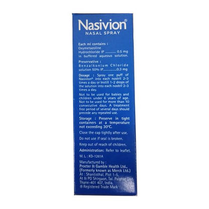 Nasivion Nasal Spray 10ml - Global Surgicals