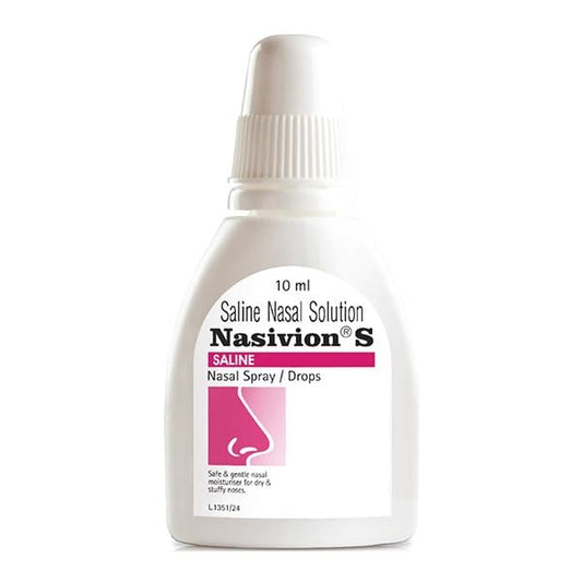 Nasivion S Saline Nasal Spray Drops 10ml - Global Surgicals