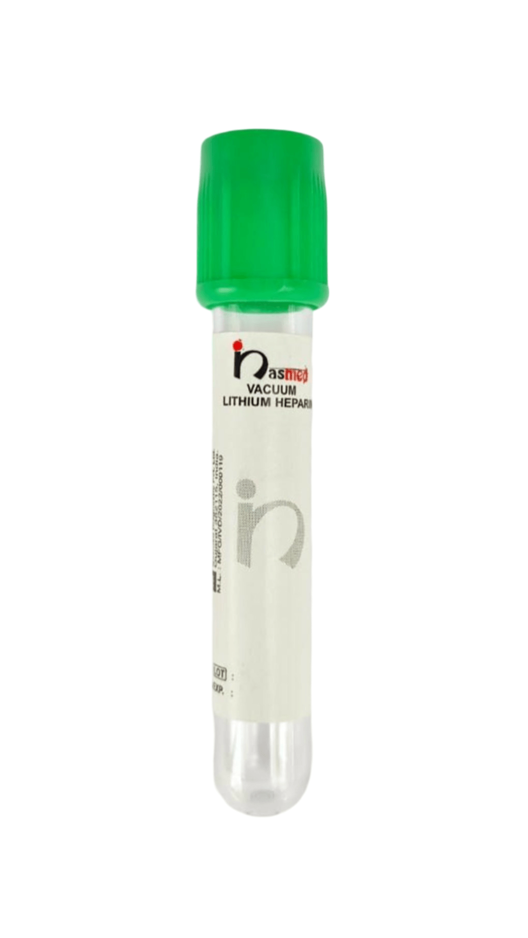 Nasmed Lithium Heparin Vacuum Blood Collection Tube - Global Surgicals