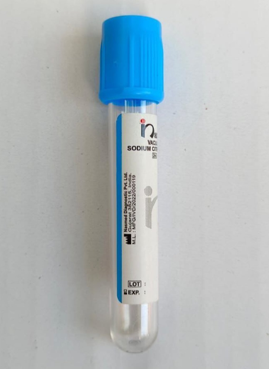 Nasmed Sodium Citrate 3.2% Vacuum Blood Collection Tube - Global Surgicals