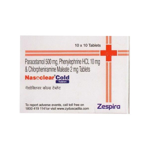 NASOCLEAR COLD Tablet 10's - Global Surgicals