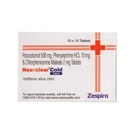 NASOCLEAR COLD Tablet 10's - Global Surgicals