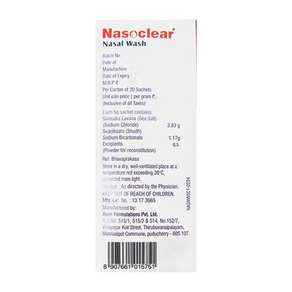 NASOCLEAR NASAL WASH (20X5G) Kit 1's - Global Surgicals