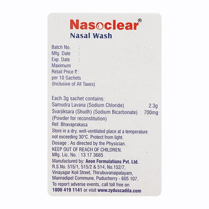 NASOCLEAR Nasal Wash 3gm - Global Surgicals