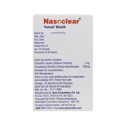 NASOCLEAR REFILL PACK Nasal Wash 10's - Global Surgicals