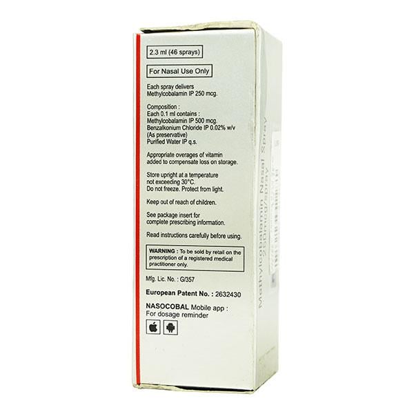 Nasocobal 250Mcg Nasal Spray 2.3ml - Global Surgicals