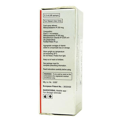 Nasocobal 250Mcg Nasal Spray 2.3ml - Global Surgicals