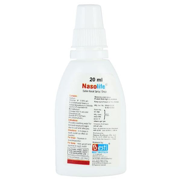 NASOLIFE Nasal Spray 20ml - Global Surgicals