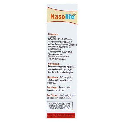 NASOLIFE Nasal Spray 20ml - Global Surgicals