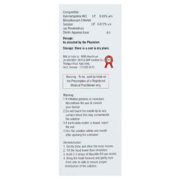 NASOLIFE PD Nasal Drops 10ml - Global Surgicals