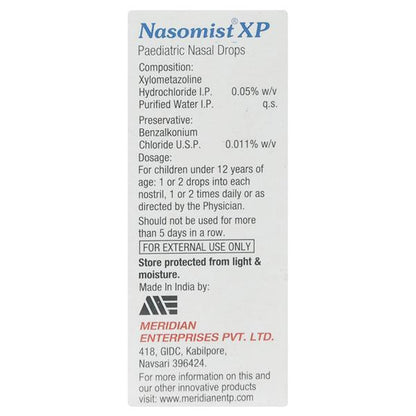 NASOMIST XP Paediatric Nasal Drops 10ml - Global Surgicals