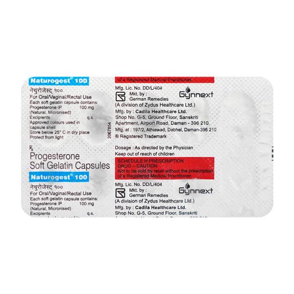 Naturogest 100mg Capsule 10'S - Global Surgicals