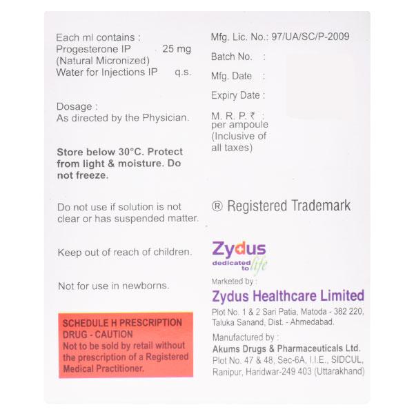 Naturogest AQ 25mg Injection 1ml - Global Surgicals
