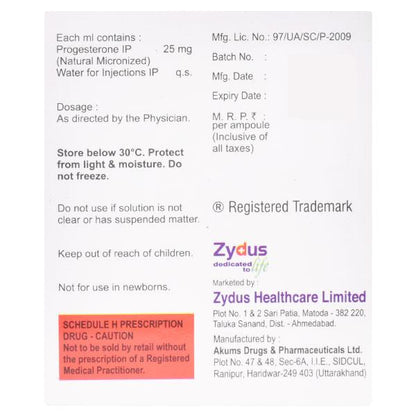 Naturogest AQ 25mg Injection 1ml - Global Surgicals