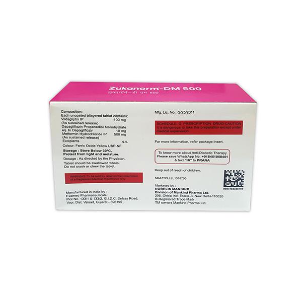 ZUKANORM DM 500 Tablet 10's