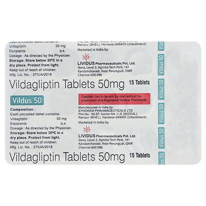 VILDUS 50mg Tablet 15's
