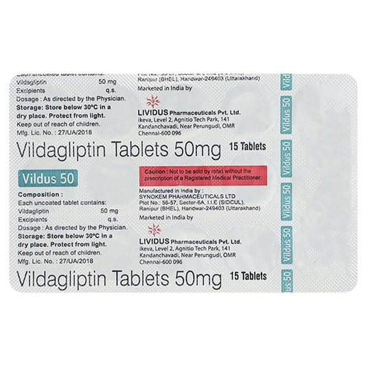VILDUS 50mg Tablet 15's