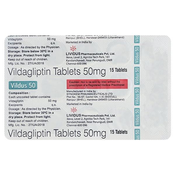 VILDUS 50mg Tablet 15's