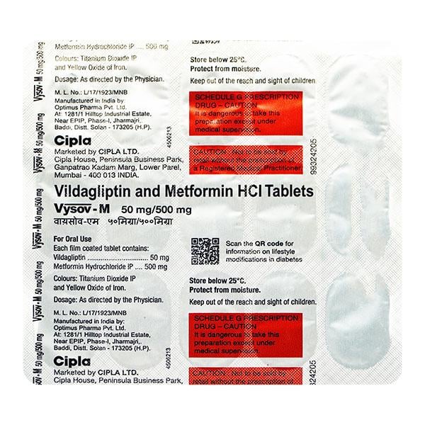 VYSOV M 50/500mg Tablet 15's
