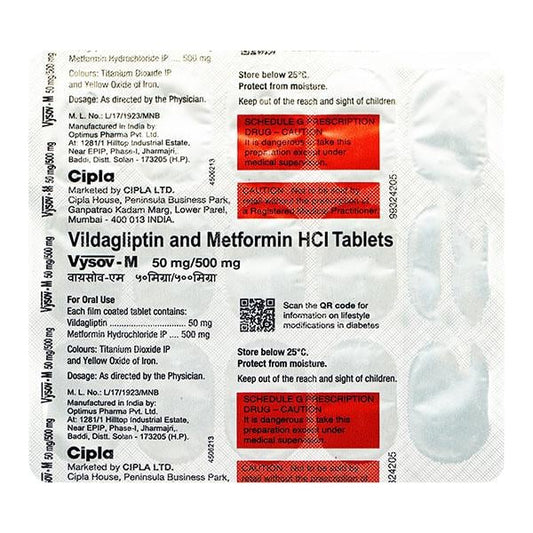 VYSOV M 50/500mg Tablet 15's