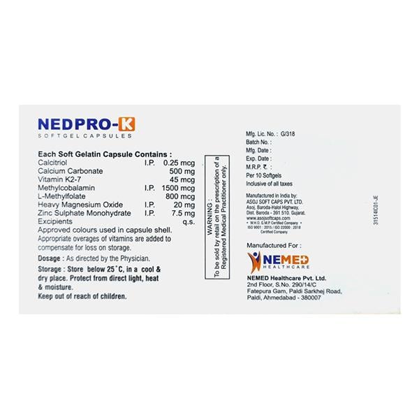 NEDPRO K Softgel Capsule 10's - Global Surgicals