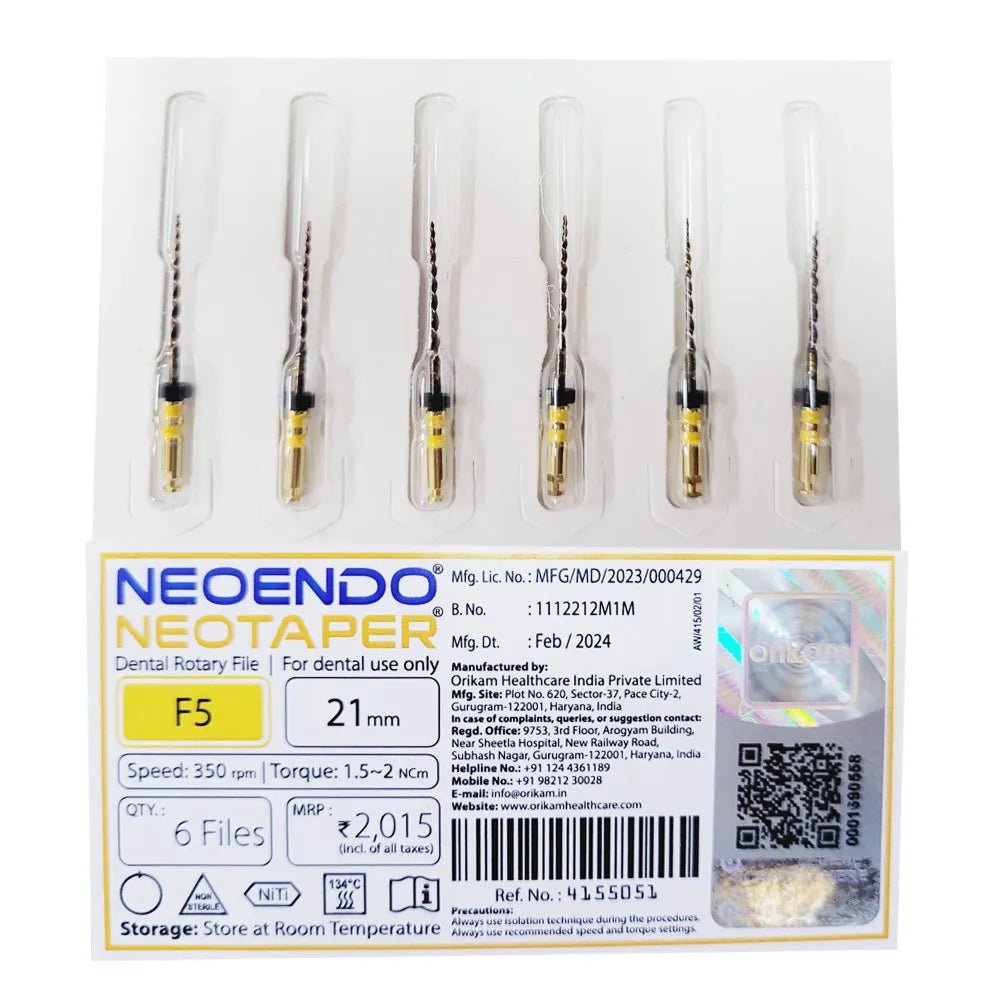 Neoendo Neotaper Assorted NiTi Rotary Files - Global Surgicals
