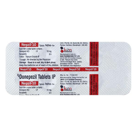 NEPZIL 10 Tablet 10's - Global Surgicals
