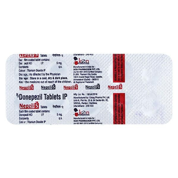 NEPZIL 5 Tablet 10's - Global Surgicals